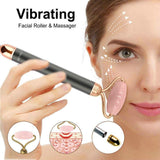 2-IN-1 Electric Jade Roller Facial Massager - Rose Quartz