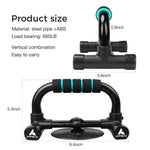 Push Up Bars - M Shape - Cyan