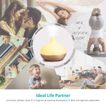 300ml Essential Oil Diffuser - White/Wood Grain